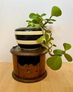 Antieke Houten Voetenstoof - Plantenhouder/Decoratie, Ophalen of Verzenden