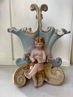 Biscuit porceleinen engel putti cherubijn vaasje 24,5x22 cm, Ophalen of Verzenden, Zo goed als nieuw, Overige typen