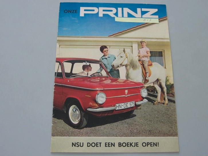 NSU 013 Onze Prinz. NSU doet een boekje open. folder, Boeken, Auto's | Folders en Tijdschriften, Zo goed als nieuw, Overige merken