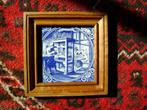 tegel in  eiken houten lijst - de diamantslijper, Antiek en Kunst, Ophalen of Verzenden