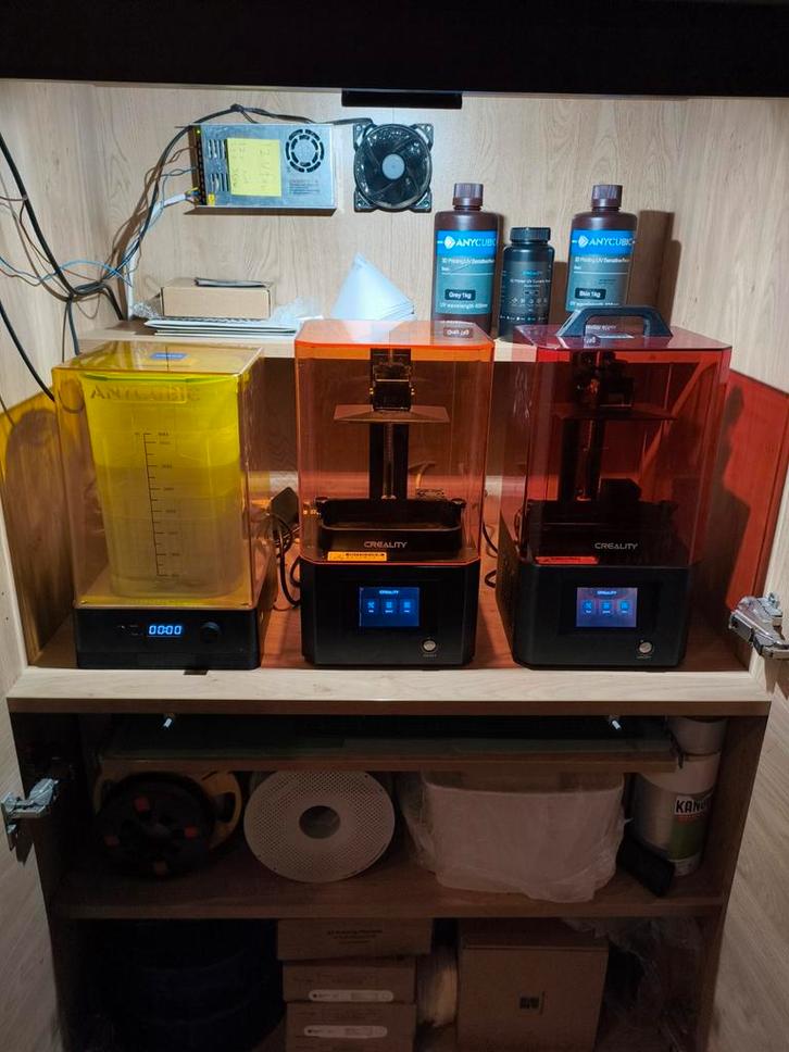 Complete Resinprint setup 2x printer 1x wash and cure +extra, Computers en Software, 3D Printers, Zo goed als nieuw, Ophalen of Verzenden