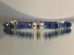 Edelsteen armband met kyaniet en button zoetwaterparels, Verzenden, Nieuw