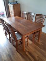 Eettafel met stoelen, Huis en Inrichting, Tafels | Eettafels, Ophalen, 200 cm of meer, 50 tot 100 cm, Zo goed als nieuw
