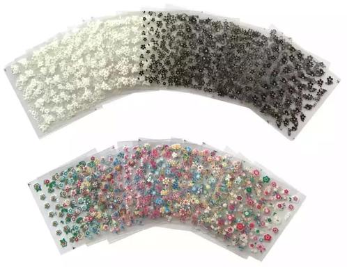 50 Vellen/set Bloemen Mix Nail art Stickers. Nagels., Sieraden, Tassen en Uiterlijk, Uiterlijk | Cosmetica en Make-up, Nieuw, Ophalen of Verzenden