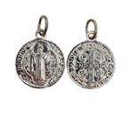 Sint Benedictus medaillon - Zilver - Katholiek Italië Hanger, Verzenden, Nieuw, Sieraad, Christendom | Katholiek