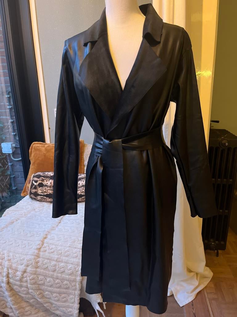 Studio Anneloes Faux Leren Jas - Maat S, Kleding | Dames, Ophalen of Verzenden, Zo goed als nieuw, Maat 36 (S), Zwart