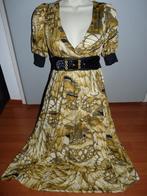Babyphat sexy goudgele jurk met pofmouwen - XS, Babyphat, Geel, Ophalen of Verzenden, Zo goed als nieuw