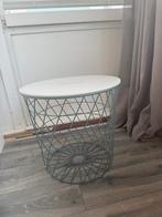 Bijzettafel grijs/wit, Huis en Inrichting, Tafels | Bijzettafels, Ophalen, Minder dan 55 cm, Gebruikt, Rond