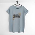 T-shirt getailleerd blauw glitter luipaard 4XL/48, Kleding | Dames, Grote Maten, Blauw, Nieuw, Glo-story, Shirt of Top