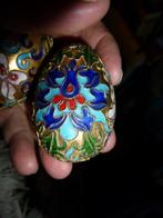 Chinese filigrain cloissonnee eitjes 2x, Ophalen of Verzenden, Overige materialen, Overige typen, Verguld