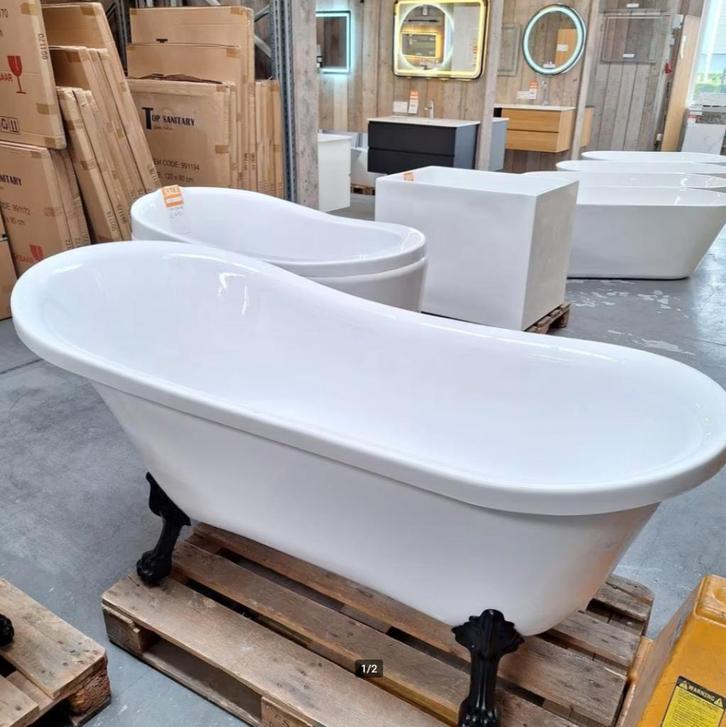 OP=OP vrijstaand ligbad mat zwarte poten 171x77x75cm nr33, Huis en Inrichting, Woonaccessoires | Overige, Nieuw, Ophalen of Verzenden