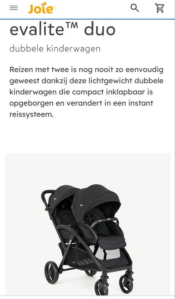 Joie Duo Kinderwagen - Ideaal voor Tweelingen!, Kinderen en Baby's, Kinderwagens en Combinaties, Gebruikt, Kinderwagen, Overige merken
