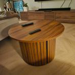 Salontafel walnootkleur van Jysk, Huis en Inrichting, Tafels | Salontafels, Ophalen, Gebruikt, 50 tot 100 cm, Rond