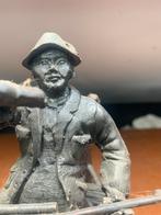 Antiek Bronzen Jager Beeld met Geweer en Verrekijker, Antiek en Kunst, Ophalen of Verzenden