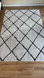 Wit creme met zwart geruit vloerkleed 160x230, Huis en Inrichting, Stoffering | Tapijten en Kleden, Ophalen, 150 tot 200 cm, 200 cm of meer