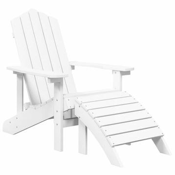 Tuinstoel Adirondack Met Voetenbank Hdpe Wit met voetensteun beschikbaar voor biedingen