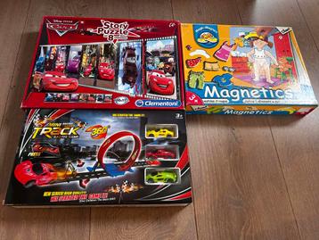 Spellenpakket: Cars Puzzel, Magneetspel, Racebaan beschikbaar voor biedingen