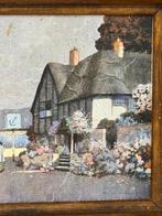 Ernest Uden 1940 ingelijst schilderij Engeland Cottage dorp, Antiek en Kunst, Kunst | Schilderijen | Klassiek, Ophalen of Verzenden