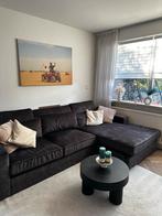 Hoekbank velvet antraciet grijs, Huis en Inrichting, Banken | Bankstellen, 250 tot 300 cm, Hoekbank, Ophalen of Verzenden, Zo goed als nieuw