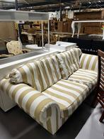 gestreepte tweezits bank (wit met beige), Ophalen, 150 tot 200 cm, 75 tot 100 cm, Rechte bank