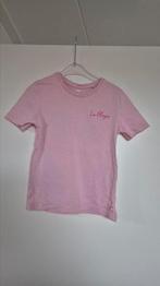 T-shirt roze met opdruk, WE Fashion, maat 122/128, Gebruikt, Meisje, Ophalen of Verzenden, Shirt of Longsleeve
