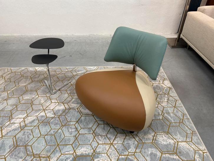 Nieuw Leolux Pallone Fauteuil leer camel blauw design stoel, Huis en Inrichting, Fauteuils, Nieuw, Leer, 75 tot 100 cm, Ophalen of Verzenden