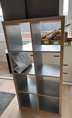 Vakkenkast (IKEA KALLAX, grijs) + opbergdozen + hangmat, Huis en Inrichting, Kasten | Boekenkasten, Ophalen, 150 tot 200 cm, Zo goed als nieuw