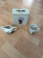 Blikje, melkkannetje en mokje Jet ter Steege Lavender, Ophalen of Verzenden, Zo goed als nieuw, Overige