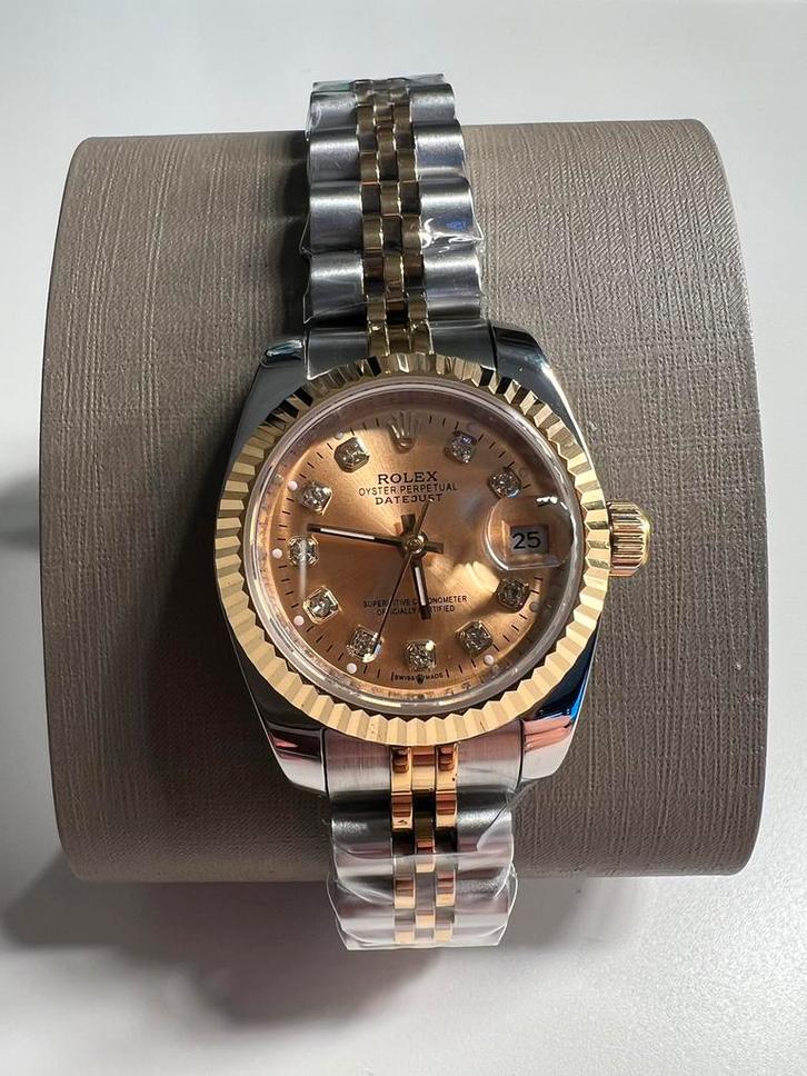 Rolex date just 28mm automatisch uurwerk goud/zilver dames, Sieraden, Tassen en Uiterlijk, Horloges | Dames, Nieuw, Rolex, Goud