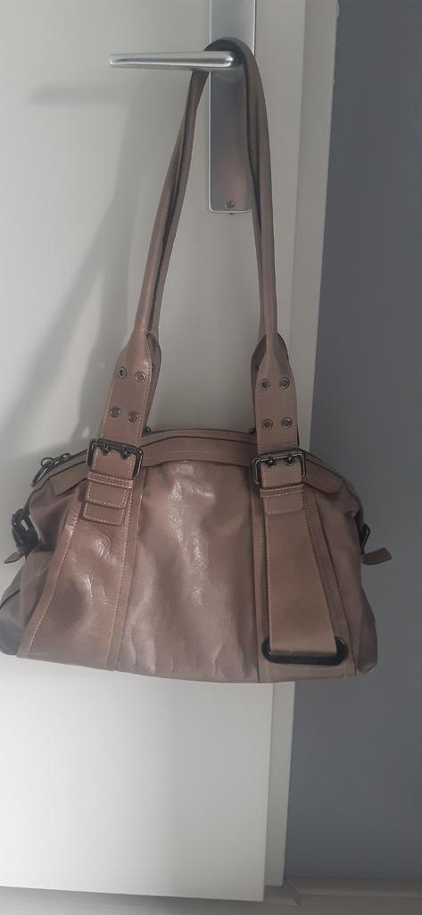 Claudio Ferrici tas + portemonnee, Sieraden, Tassen en Uiterlijk, Tassen | Reistassen en Weekendtassen, Gebruikt, Beige, Minder dan 40 cm