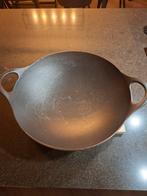 Gietijzeren Wokpan - 34cm - Inductie/Gas/Kamado, Ophalen, Gebruikt, Wok, Gietijzer