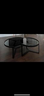 Aula tweedelig glazen salontafel, Huis en Inrichting, Tafels | Salontafels, Ophalen, 50 tot 100 cm, Rond, Minder dan 50 cm