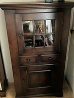Houten vitrinekast met lades, Huis en Inrichting, Ophalen, Gebruikt, 50 tot 100 cm, Met lade(s)