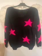 Zwarte trui net roze sterren, Kleding | Dames, Truien en Vesten, Ophalen of Verzenden, Zo goed als nieuw, Maat 38/40 (M), Zwart