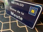 Mooi emaille straatnaambord Waterloo Belgie, Antiek en Kunst, Antiek | Emaille, Ophalen of Verzenden