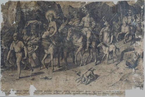 Onbekende Italiaanse Maker 16e eeuw gravure en ets "Karavaan, Antiek en Kunst, Kunst | Etsen en Gravures, Ophalen