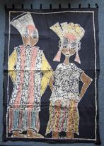 Afrikaanse batik wanddoek/ wandkleed Afrika met man en vrouw, Ophalen of Verzenden