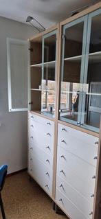 Twee Ikea Magiker vitrinekasten met lades - eiken/wit, samen, Ophalen, Gebruikt, Modern