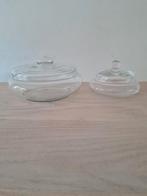 Glazen koekschaal en bonbonniere, vintage, jaren '70, Huis en Inrichting, Keuken | Servies, Glas of Glazen, Ophalen of Verzenden