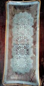 Vintage Glazen Schalen met Decoratie, Gebruikt, Schaal, Ophalen of Verzenden, Glas