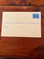 Oude Nederlandse Adreswijziging Briefkaart, Postzegels en Munten, Ophalen of Verzenden, Briefkaart