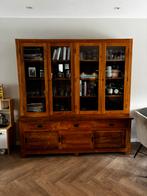 Teakhout buffetkast massief hout, Huis en Inrichting, Kasten | Buffetkasten, Ophalen, Gebruikt, 200 cm of meer, Teakhout