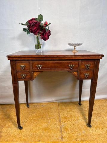 Gratis bezorging! Antiek Edwardiaans bureau met palissander  beschikbaar voor biedingen