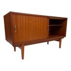 Vintage compact dressoir TV meubel lowboard jaren 60, Met deur(en), Teakhout, Vintage, Ophalen