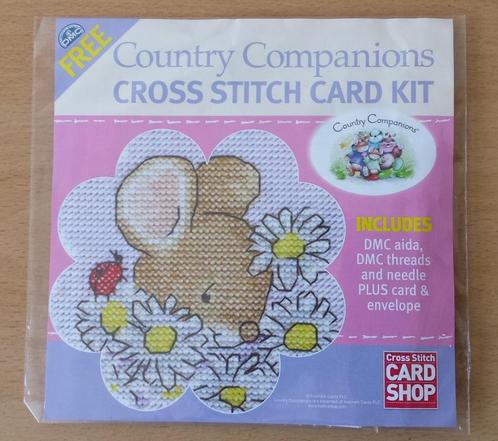 Tom Mouse Kaart Pakketje - Country Companions - engels, Hobby en Vrije tijd, Borduren en Borduurmachines, Nieuw, Borduurpakket
