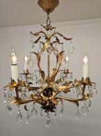 Chique antieke LUCHTER 4-lichts lamp / 67 kristallen pegels, Antiek en Kunst, Antiek | Lampen, Ophalen