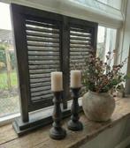 Dubbele louvreluik op voet - 70 cm - bruin, Nieuw, Ophalen of Verzenden, Nvt, Nvt