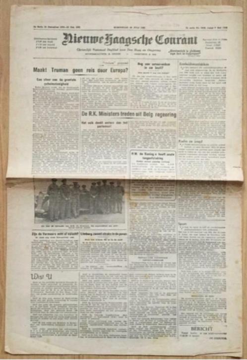 Nieuwe Haagsche Courant, 18 juli 1945 (ook nog andere data), Verzamelen, Tijdschriften, Kranten en Knipsels, Krant, Nederland