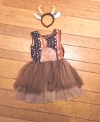 Lief hert verkleedset Bambi jurkje haarband + maillot mt 128, Ophalen of Verzenden, Zo goed als nieuw, 122 t/m 128, Meisje