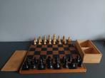 oud schaakspel bord staunton schaakstukken vintage, Ophalen of Verzenden, Zo goed als nieuw